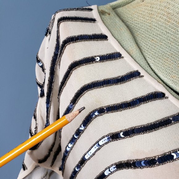 Joie "Jaden" Striped Sequin Top/Sz Small - Picture 8 of 10